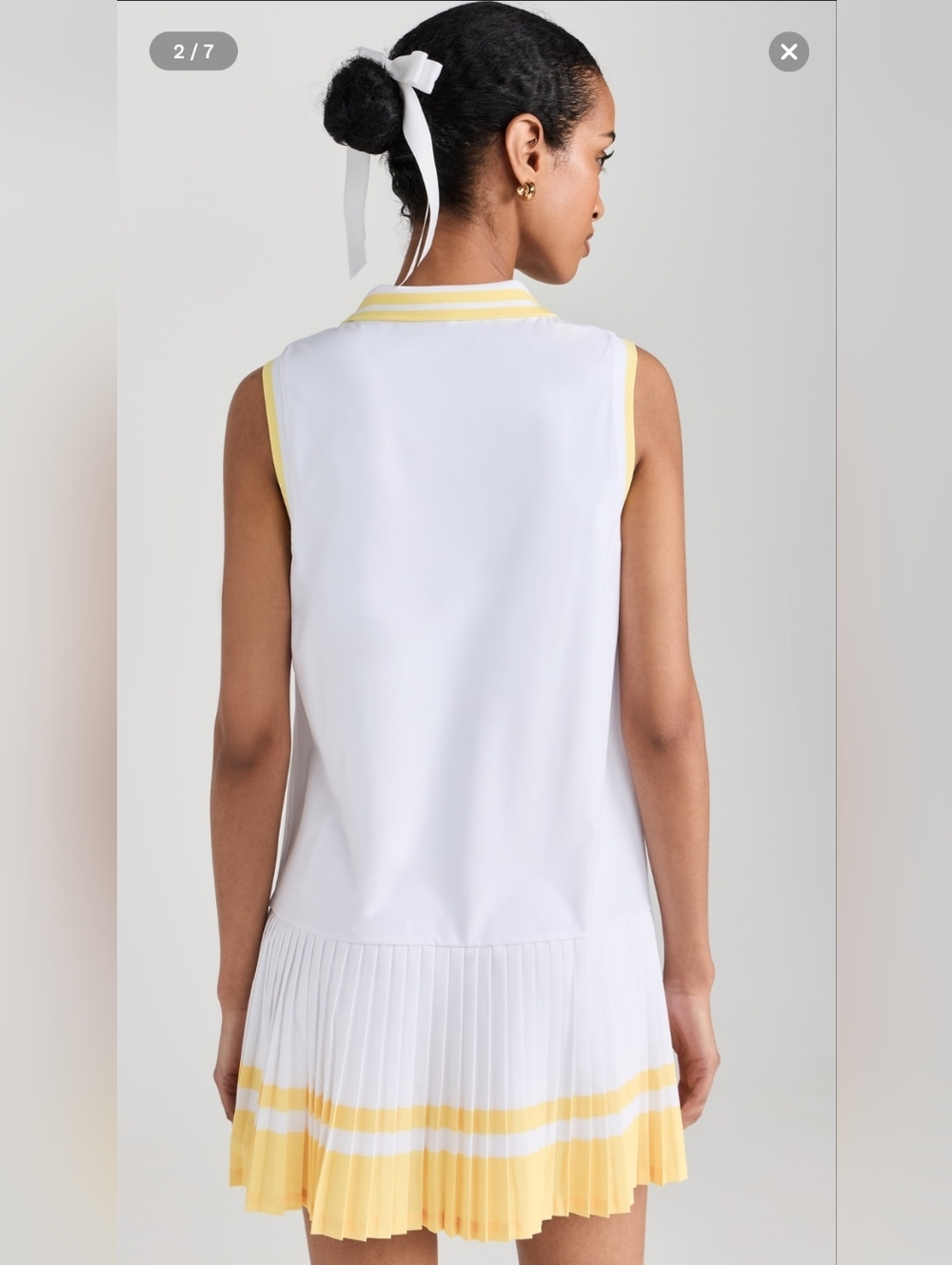 Beach Riot Bria Tennis Dress - White, Yellow Size Large - Picture 3 of 8
